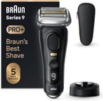 Braun Series 9 PRO Plus Electric Shaver for Men, 5 Pro Shave Elements and Precision Long Hair ProTrimmer, Charging Stand, Wet and Dry Electric Razor with 60min Runtime, 9510s, Black