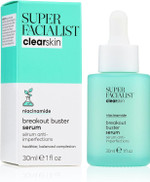 Super Facialist Breakout Buster Serum - Clear Skin Solutions, Spot Treatment for Acne with 10% Niacinamide, Tea Tree Oil & Prebiotics, Vegan Friendly 30ml Super Facialist Breakout Buster Serum - Clear Skin Solutions, Spot Treatment for Acne with 10% Niacinamide, Tea Tree Oil & Prebiotics, Vegan Friendly 30ml