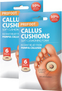Profoot Callus Cushions - Instant Relief from Painful Calluses - 6 Pads, Super Soft Foam, Hypoallergenic Adhesive - Anti-Friction - Soft Cushioning (2 Pack) Profoot Callus Cushions - Instant Relief from Painful Calluses - 6 Pads, Super Soft Foam, Hypoallergenic Adhesive - Anti-Friction - Soft Cushioning (2 Pack)