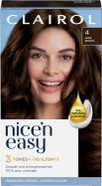 Clairol Nice'n Easy Crème Permanent Hair Dye, 4 Dark Brown, 230g