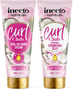 Bundle of INECTO Naturals Curl Club No Crunch Scrunching Jelly 200ml + INECTO Curl Club, Curl Defining Cream 200ml, for all Curly Hair types, Vegan & Cruelty Free, for Curly or Wavy Hair Bundle of INECTO Naturals Curl Club No Crunch Scrunching Jelly 200ml + INECTO Curl Club, Curl Defining Cream 200ml, for all Curly Hair types, Vegan & Cruelty Free, for Curly or Wavy Hair