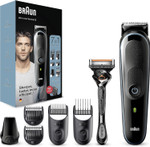 Braun 7-in-1 All-In-One Series 3, Male Grooming Kit With Beard Trimmer, Hair Clippers, Gillette Razor & Precision Trimmer, 5 Attachments, Gifts For Men, UK 2 Pin Plug, MGK3245, Black/Blue Razor Braun 7-in-1 All-In-One Series 3, Male Grooming Kit With Beard Trimmer, Hair Clippers, Gillette Razor & Precision Trimmer, 5 Attachments, Gifts For Men, UK 2 Pin Plug, MGK3245, Black/Blue Razor