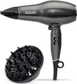 BaByliss Platinum Diamond Hair Dryer & Diffuser - Professional 2300W Blow Dryer with AC Motor, Ionic Frizz-Control, 3 Heat & 2 Speed Settings, Diamond, 6490DU BaByliss Platinum Diamond Hair Dryer & Diffuser - Professional 2300W Blow Dryer with AC Motor, Ionic Frizz-Control, 3 Heat & 2 Speed Settings, Diamond, 6490DU
