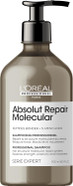 LOréal Professionnel Absolut Repair Molecular Sulphate Free Shampoo, For Extremely Damaged Hair, Molecular Peptides Bond Repair, Restore Strength & Elasticity