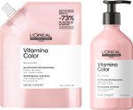 LOréal Professionnel Vitamino Color Shampoo & Refill Big pack bundle 1L (2x500ml), Colour Protection and Shinier Hair, For Coloured Hair, 500ml