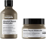 LOréal Professionnel Absolut Repair Molecular Sulphate Free Shampoo & Hair Mask conditioner set, For Extremely Damaged Hair, Molecular Bond Repair, restores strength & elasticity 300ml,250ml LOréal Professionnel Absolut Repair Molecular Sulphate Free Shampoo & Hair Mask conditioner set, For Extremely Damaged Hair, Molecular Bond Repair, restores strength & elasticity 300ml,250ml