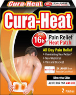 Cura-Heat Back Pain MAX size Direct-to-Skin 2 patches