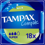 Tampax Compak Super Tampons with Applicator, 18 Tampons, Leak Protection and Discretion, Super Absorbent Tampax Compak Super Tampons with Applicator, 18 Tampons, Leak Protection and Discretion, Super Absorbent