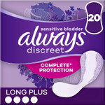 Always Discreet Incontinence Panty Liners for Women, Long Plus, 20 High Absorbency Liners, Complete Protection, for Bladder Leak, Thin and Discreet, Odour Neutraliser Always Discreet Incontinence Panty Liners for Women, Long Plus, 20 High Absorbency Liners, Complete Protection, for Bladder Leak, Thin and Discreet, Odour Neutraliser
