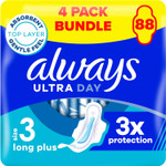 Always Ultra Sanitary Towels Day & Night (Size 3) Wings X22 Pads, Super Absorbent and Ultra Thin, for Menstrual Periods 22 x 4 Always Ultra Sanitary Towels Day & Night (Size 3) Wings X22 Pads, Super Absorbent and Ultra Thin, for Menstrual Periods 22 x 4