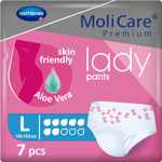 MoliCare Premium Lady Pants, Discreet Usage for Bladder Weakness Specially for Women, Aloe Vera, 7 Drops, Size L, Pack of 7 MoliCare Premium Lady Pants, Discreet Usage for Bladder Weakness Specially for Women, Aloe Vera, 7 Drops, Size L, Pack of 7