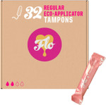 FLO Tampons, Regular with Applicator, Made from 100% Organic Cotton & Ultra-Absorbent - 32 Regular Tampons FLO Tampons, Regular with Applicator, Made from 100% Organic Cotton & Ultra-Absorbent - 32 Regular Tampons