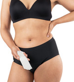 MoliCare Lady - Invisible Absorbent Washable Incontinence Pants with Disposable X-Change Pads for Extra Protection, Pads Discreetly Hidden in Inner Pocket, Size L, Washable at 60° C, Black MoliCare Lady - Invisible Absorbent Washable Incontinence Pants with Disposable X-Change Pads for Extra Protection, Pads Discreetly Hidden in Inner Pocket, Size L, Washable at 60° C, Black