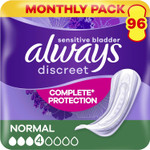 Always Discreet Incontinence Pads Women, Normal, Absorbency 3 or 4, 96 Sanitary Towels (24 x 4 Packs), Complete Protection for Bladder Weakness Pads Women, Odour Neutraliser Always Discreet Incontinence Pads Women, Normal, Absorbency 3 or 4, 96 Sanitary Towels (24 x 4 Packs), Complete Protection for Bladder Weakness Pads Women, Odour Neutraliser