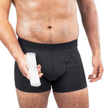 MoliCare Men - Invisible Absorbent Washable Incontinence Pants with Disposable X-Change Pads for Extra Protection, Pads Discreetly Hidden in Inner Pocket, Size L, Washable at 60° C, Black MoliCare Men - Invisible Absorbent Washable Incontinence Pants with Disposable X-Change Pads for Extra Protection, Pads Discreetly Hidden in Inner Pocket, Size L, Washable at 60° C, Black