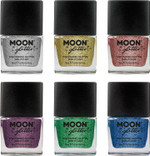 Holographic Glitter Nail Polish by Moon Glitter - Gold - Sparkle and Shine Nail Varnish - 10ml Holographic Glitter Nail Polish by Moon Glitter - Gold - Sparkle and Shine Nail Varnish - 10ml