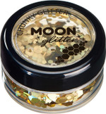 Chunky Holographic Glitter by Moon Glitter - Pink - Cosmetic Festival Makeup Glitter for Face, Body, Nails, Hair, Lips - 3g Chunky Holographic Glitter by Moon Glitter - Pink - Cosmetic Festival Makeup Glitter for Face, Body, Nails, Hair, Lips - 3g