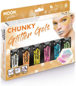 Iridescent Chunky Face & Body Glitter Gel by Moon Glitter - Boxset - Cosmetic Festival Glitter Face Paint for Face, Body, Hair, Nails - 12ml Iridescent Chunky Face & Body Glitter Gel by Moon Glitter - Boxset - Cosmetic Festival Glitter Face Paint for Face, Body, Hair, Nails - 12ml