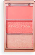 Revolution, Blush Icon Palette, Cream & Pressed Powder Blusher, Highly Pigmented, Face Palette, Vegan & Cruelty-Free, 3 Shades, Authentic Peach