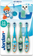 Jordan® Step 2 Children's Toothbrush for 3-5 Years, Soft Bristles, Double Ergonomic Handle & BPA-Free, Blue Colour, Pack of 2 Units Jordan® Step 2 Children's Toothbrush for 3-5 Years, Soft Bristles, Double Ergonomic Handle & BPA-Free, Blue Colour, Pack of 2 Units