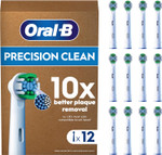 Oral-B Pro Precision Clean ORIGINAL Electric Toothbrush Head, X-Shape And Angled Bristles for Deeper Plaque Removal, Pack of 12 Toothbrush Heads, Suitable For Mailbox, White