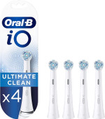 Oral-B iO Ultimate Clean Electric Toothbrush Head, Oral B Electric Toothbrush Heads, Twisted & Angled Bristles for Deeper Plaque Removal, Pack of 4 Toothbrush Heads, Oral B Io Brush Heads, White Oral-B iO Ultimate Clean Electric Toothbrush Head, Oral B Electric Toothbrush Heads, Twisted & Angled Bristles for Deeper Plaque Removal, Pack of 4 Toothbrush Heads, Oral B Io Brush Heads, White