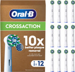 Oral-B Pro Cross Action Original Electric Toothbrush Head, X-Shape and Angled Bristles for Deeper Plaque Removal, Pack of 12 Toothbrush Heads, Suitable for Mailbox, White
