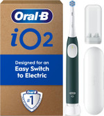 Oral-B iO2 Electric Toothbrush, 1 Gentle Care Toothbrush Head, 1 Travel Case, 1 Travel Refill Holder, Oral B Toothbrush for Adults (Forest Green), Designed by Braun Oral-B iO2 Electric Toothbrush, 1 Gentle Care Toothbrush Head, 1 Travel Case, 1 Travel Refill Holder, Oral B Toothbrush for Adults (Forest Green), Designed by Braun