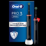 Oral-B Pro 3 2x Electric Toothbrushes For Adults, 2 Handles & 2 Cross Action Toothbrush Heads, 3 Modes with Teeth Whitening, 2 Pin UK Plug, 3900, Black Oral-B Pro 3 2x Electric Toothbrushes For Adults, 2 Handles & 2 Cross Action Toothbrush Heads, 3 Modes with Teeth Whitening, 2 Pin UK Plug, 3900, Black