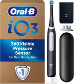 Oral-B iO 3 Matt Black Ultimate Clean Electric Toothbrush, 1 Refill Holder, 1 Charger Pouch, 1 Travel Case, Designed by Braun, Packaging May Vary Oral-B iO 3 Matt Black Ultimate Clean Electric Toothbrush, 1 Refill Holder, 1 Charger Pouch, 1 Travel Case, Designed by Braun, Packaging May Vary