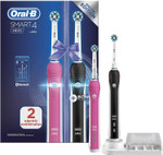 Oral-B Smart 4 3D White Electric Toothbrushes For Adults, Mothers Day Gifts For Her / Him, App Connected Handle, 2 Toothbrush Heads & Travel Case, 3 Modes, Teeth Whitening, 2 Pin UK Plug, Pink Oral-B Smart 4 3D White Electric Toothbrushes For Adults, Mothers Day Gifts For Her / Him, App Connected Handle, 2 Toothbrush Heads & Travel Case, 3 Modes, Teeth Whitening, 2 Pin UK Plug, Pink
