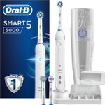 Oral-B Smart 5 Electric Toothbrushes For Adults, Mothers Day Gifts For Her / Him, App Connected Handle, 3 Toothbrush Heads & Travel Case, 5 Modes With Teeth Whitening, 2 Pin UK Plug, 5000, White Oral-B Smart 5 Electric Toothbrushes For Adults, Mothers Day Gifts For Her / Him, App Connected Handle, 3 Toothbrush Heads & Travel Case, 5 Modes With Teeth Whitening, 2 Pin UK Plug, 5000, White