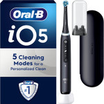 Oral-B iO5 Electric Toothbrushes For Adults, 1 Toothbrush Head & Travel Case, 5 Modes With Teeth Whitening, UK 2 Pin Plug, Black Oral-B iO5 Electric Toothbrushes For Adults, 1 Toothbrush Head & Travel Case, 5 Modes With Teeth Whitening, UK 2 Pin Plug, Black