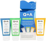 Q+A Bodycare Heroes Giftset - 3-Step Skincare Routine: Salicylic Acid Body Wash, AHA Exfoliator Scrub & Vitamin C Body Cream, Travel Sized 50ml Each, Exfoliate, Smooth & Radiate, Softens Skin