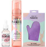 Isle of Paradise Self Tan Mousse - Light Glow Clear Self Tanning Foam (200 ml) + Face Drops Light (30 ml) & Mitt Applicator