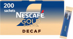 NESCAFÉ Gold Blend Decaf Instant Coffee Sachets - 200 x 1.8 g Sticks