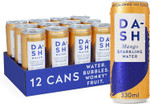 Dash Water Mango - 12 x Mango Flavoured Sparkling Spring Water - NO Sugar, NO Sweetener, NO Calories - Infused with Wonky Fruit (12 x 330ml cans) Dash Water Mango - 12 x Mango Flavoured Sparkling Spring Water - NO Sugar, NO Sweetener, NO Calories - Infused with Wonky Fruit (12 x 330ml cans)