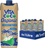 Vita Coco Organic Coconut Water 6x1L, Packed With Electrolytes, High in Vitamin C and Potassium, No Fat, Low in Calories, Non-GMO, Gluten-Free, Vegan Vita Coco Organic Coconut Water 6x1L, Packed With Electrolytes, High in Vitamin C and Potassium, No Fat, Low in Calories, Non-GMO, Gluten-Free, Vegan
