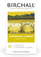 Birchall Tea Bags, Lemongrass & Ginger Tea Gift Set, Experience the Bright and Spicy Flavors of Lemongrass & Ginger Tea, 6 Boxes of 25 Enveloped Plant-Based Tea Bags