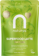 Naturya Energizing Matcha Superfood Latte Blend 250g - Creamy Vegan & Gluten-Free Matcha Green Tea with Coconut Milk, Reishi Mushroom, Live Bio Cultures & Seaweed Calcium for Digestion & Bone Health