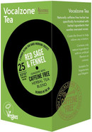 Vocalzone Tea for Throat & Voice Care - Red Sage & Fennel. Caffeine Free Herbal Tea Blend. 25 Tea Bags. Contains Liquorice Root Vocalzone Tea for Throat & Voice Care - Red Sage & Fennel. Caffeine Free Herbal Tea Blend. 25 Tea Bags. Contains Liquorice Root