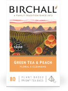 Birchall Tea | Green Tea & Peach | Green Tea Infusion | 1 Pack of 80 Plant-Based Prism Tea Bags Birchall Tea | Green Tea & Peach | Green Tea Infusion | 1 Pack of 80 Plant-Based Prism Tea Bags