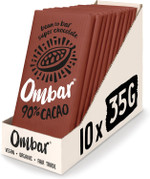Vegan Chocolate - Ombar Coco 60% Dark Chocolate (35g x 10 Bars) Organic, Fair Trade, Dairy Free and Gluten Free Chocolate