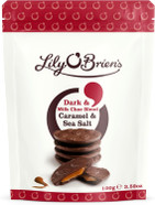 Lily O'Brien's Dark Milk, Caramel and Sea Salt Share bag 100g - Creamy Caramel combined with Dark and Milk chocolate - Premium share bag, ideal for hampers, snack, treat, sharing occasion Lily O'Brien's Dark Milk, Caramel and Sea Salt Share bag 100g - Creamy Caramel combined with Dark and Milk chocolate - Premium share bag, ideal for hampers, snack, treat, sharing occasion