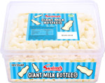 Swizzels Milk Bottle Sweet Tub Milk Flavour Foam Sweet Gums Giant Bottle Sweets Free From Artificial Colours 120 Sweets Approximately (Pack of 2) Swizzels Milk Bottle Sweet Tub Milk Flavour Foam Sweet Gums Giant Bottle Sweets Free From Artificial Colours 120 Sweets Approximately (Pack of 2)