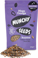 MUNCHY SEEDS Mega Omega, 7-Seed Mix with Sunflower, Pumpkin, and Hemp, Protein Snack, Plant-Based Fibre & Vitamin E, Gluten & Wheat Free, Vegan Snacks for Kids & Adults -Mega Pack, 450g