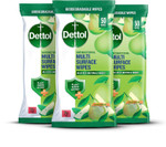 Dettol Antibacterial Multi-Surface Wipes, Plant-Based, Crisp Pear Scent, 3 Pack of 50 Dettol Antibacterial Multi-Surface Wipes, Plant-Based, Crisp Pear Scent, 3 Pack of 50