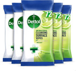 Dettol Antibacterial Surface Cleaning Disinfectant Wipes, Lime And Mint, Multipack Of 5 X 72, Total 360 Wipes Dettol Antibacterial Surface Cleaning Disinfectant Wipes, Lime And Mint, Multipack Of 5 X 72, Total 360 Wipes