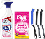 Fresh Spring Rose Limescale Remover Spray 500ml, 3pk Miracle Foaming Toilet Bowl Cleaner, 3x Crevice Brush Set Bathroom Cleaner Bundle, Ideal for Hard Water Stains, Toilet Descaling & Deep Cleaning Fresh Spring Rose Limescale Remover Spray 500ml, 3pk Miracle Foaming Toilet Bowl Cleaner, 3x Crevice Brush Set Bathroom Cleaner Bundle, Ideal for Hard Water Stains, Toilet Descaling & Deep Cleaning