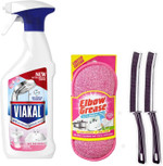 Spring Rose Limescale Remover Spray Bundle: Limescale Remover Spray 500ml, Bonus Pink Elbow Grease Scrubbing Pad & Crevice Brushes - Ideal for Limescale Removal on Toilet, Bathtub & Kitchen Surfaces Spring Rose Limescale Remover Spray Bundle: Limescale Remover Spray 500ml, Bonus Pink Elbow Grease Scrubbing Pad & Crevice Brushes - Ideal for Limescale Removal on Toilet, Bathtub & Kitchen Surfaces